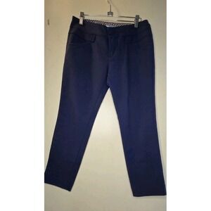 Prada Women's Navy Blue Cotton Blend Mid Rise Cropped Pants Size 88 Or 10/12